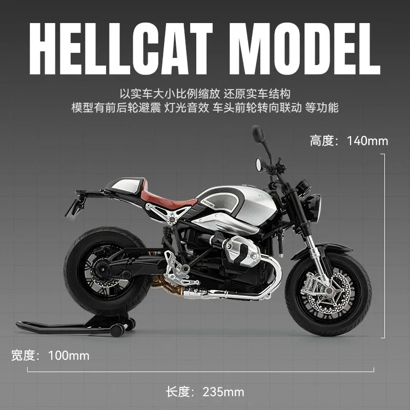 1:9 Latte Lega Moto Simulazione Sospensione Sterzo Modello Collezione Ornamenti Modelli di auto Giocattoli per bambini Regali