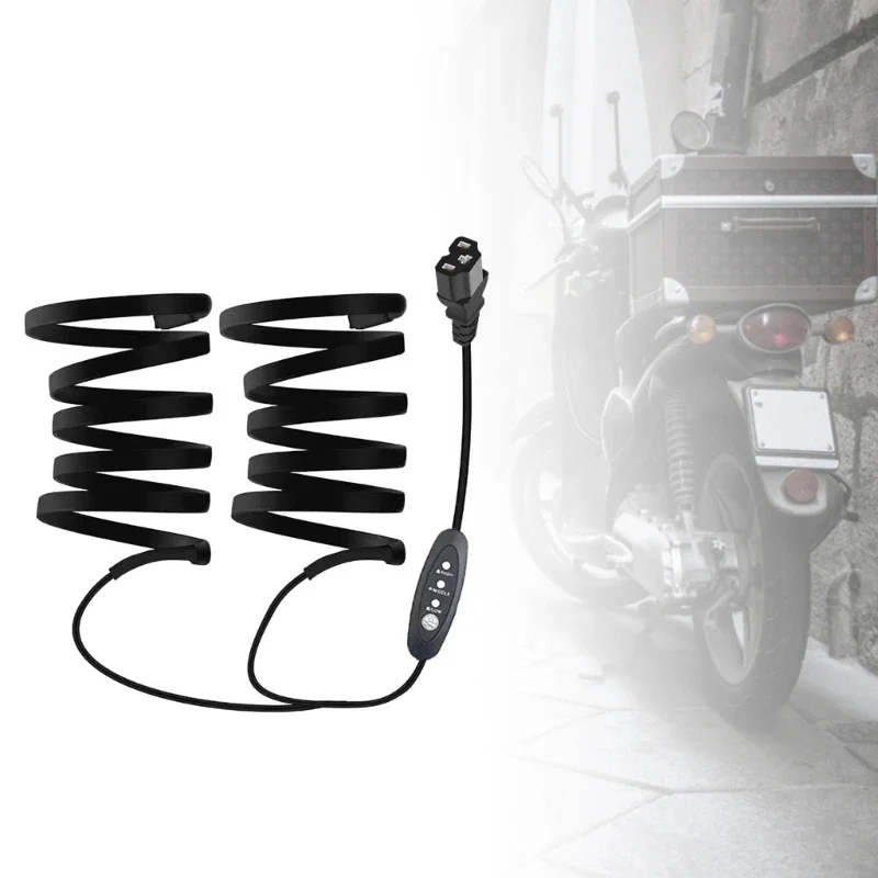 Winter Heated Grips Handlebar Heater Warmer 3-Gear for 48V 60V 72V Motorcycles