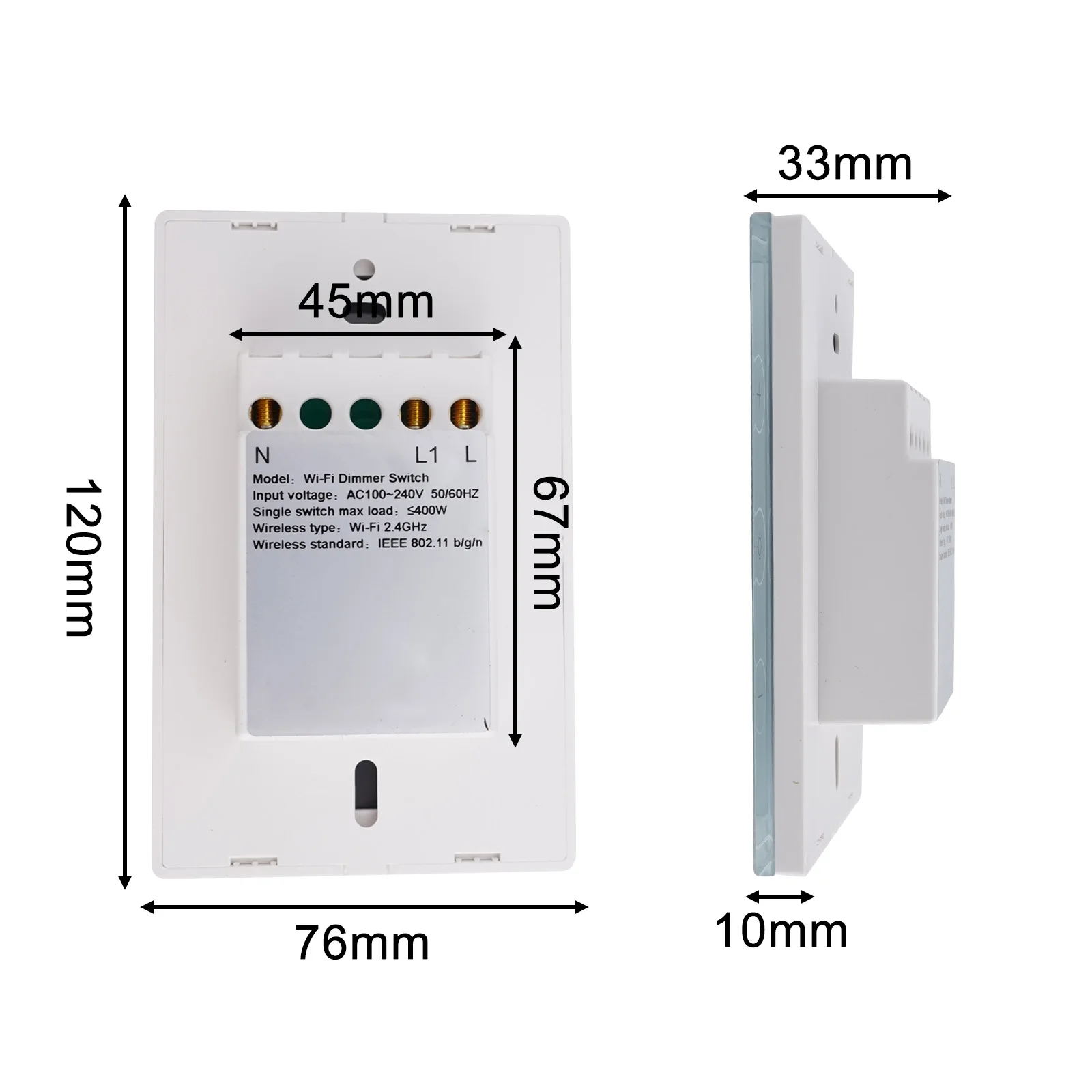 

Wall Touch Remote Control WiFi Dimmer Switch AC110~240V For Tuya For WiFi Home LED Light Remote Control Home