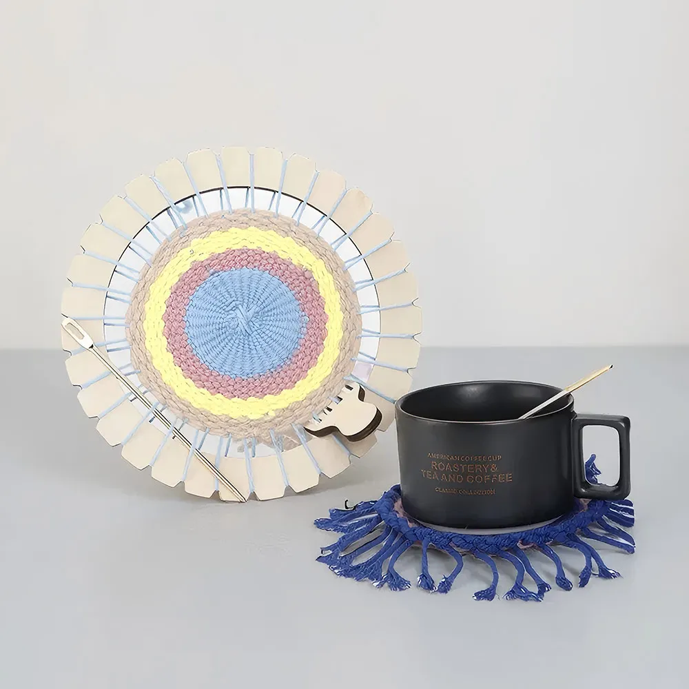 1Pcs Wooden Yarn Weaving Machine Kit Mini Loom Circular Weaving DIY Craft Weaving Beginner Weaving Enthusiast Weaving Tools