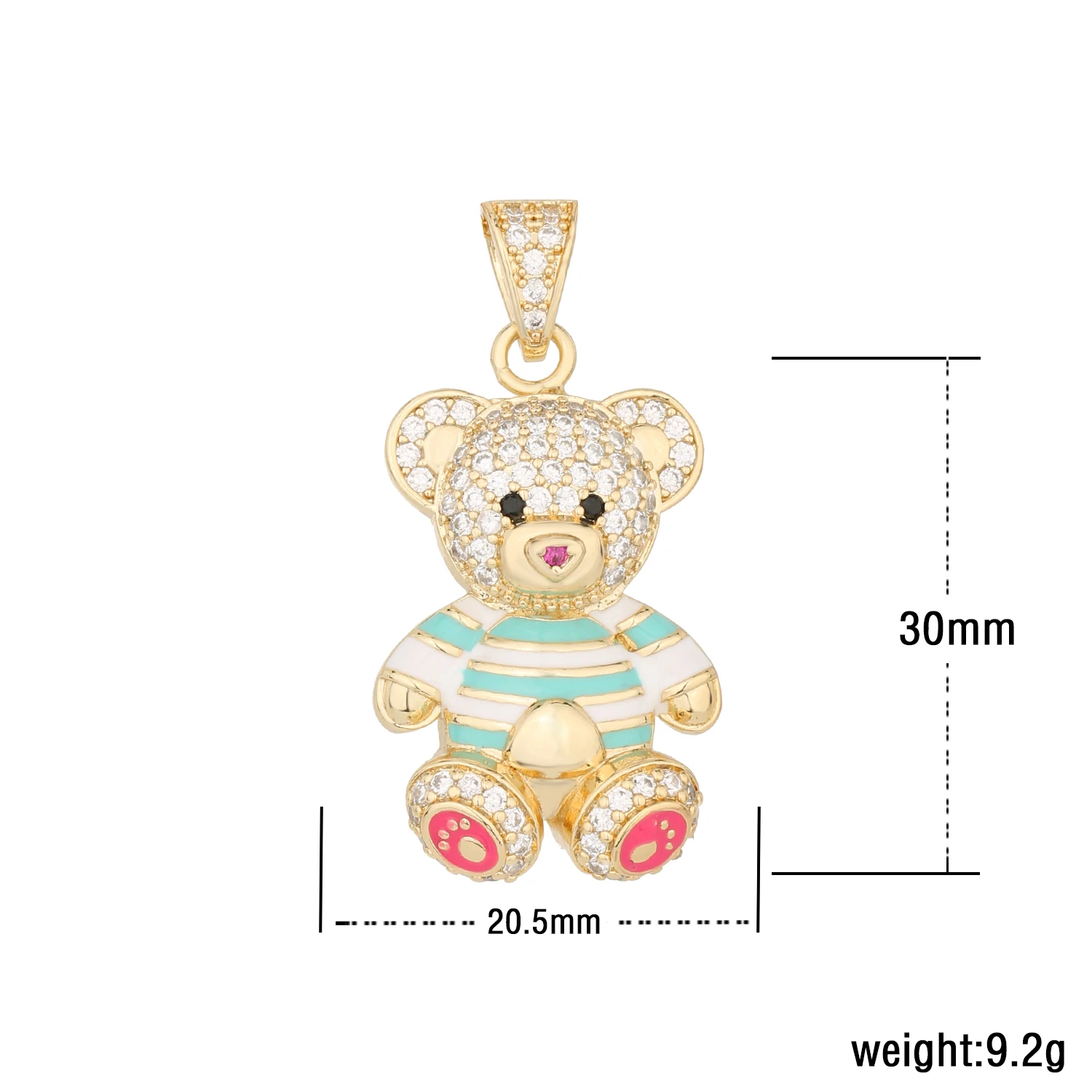 Exquisite fabric teddy bear pendant original zircon copper material bear jewelry gift pendant wholesale price to send to friends