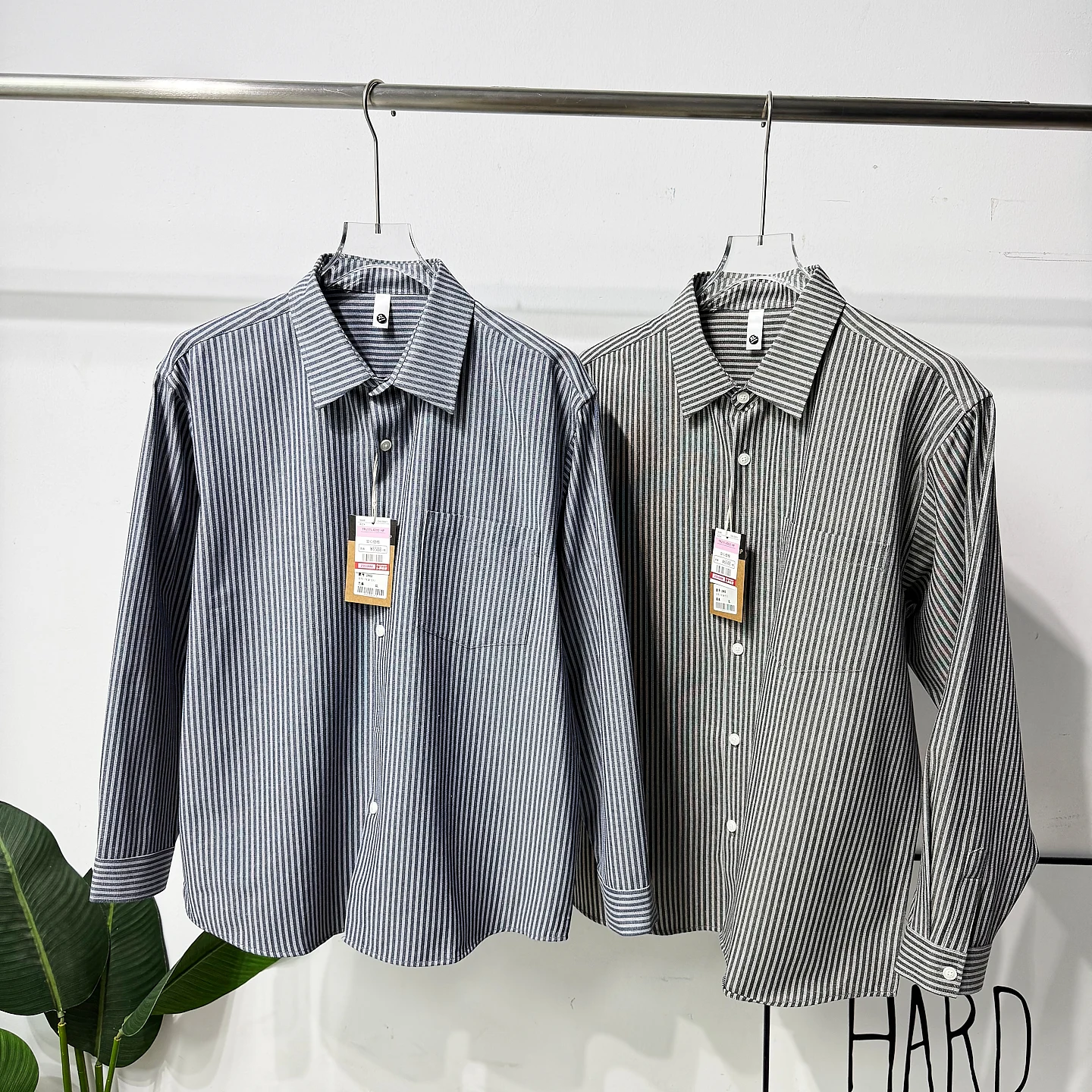 

Waed Cotton Linen Blend Men's irt Vintage Stripes Breathable Faionable Button up Long Sve Loose Fit Spring Summer