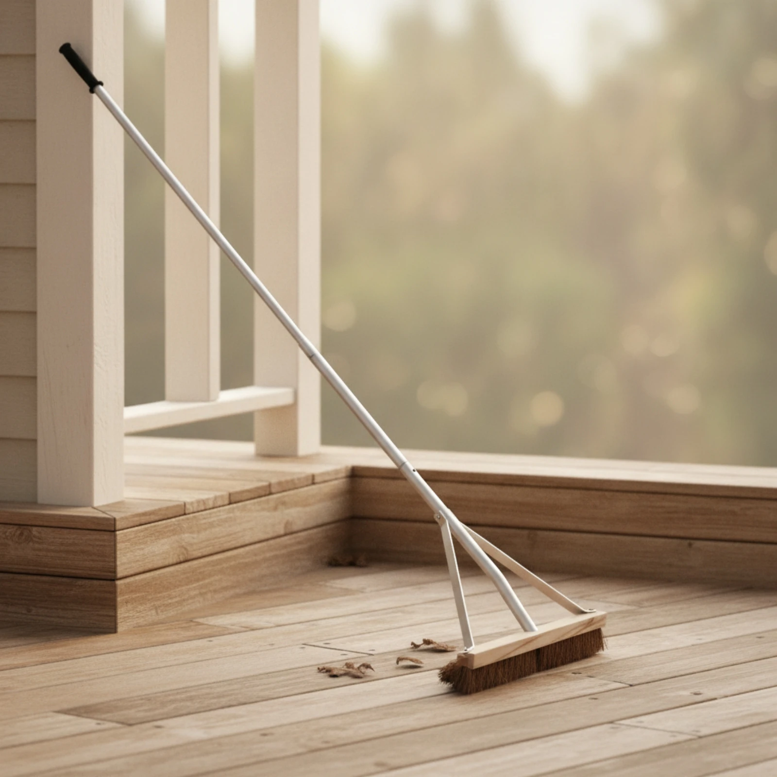 Roof Cleaning Brush Detachable Long-Handle Roof Brush Adjustable Easy to Install for Homeowners, Exterior Maintenance