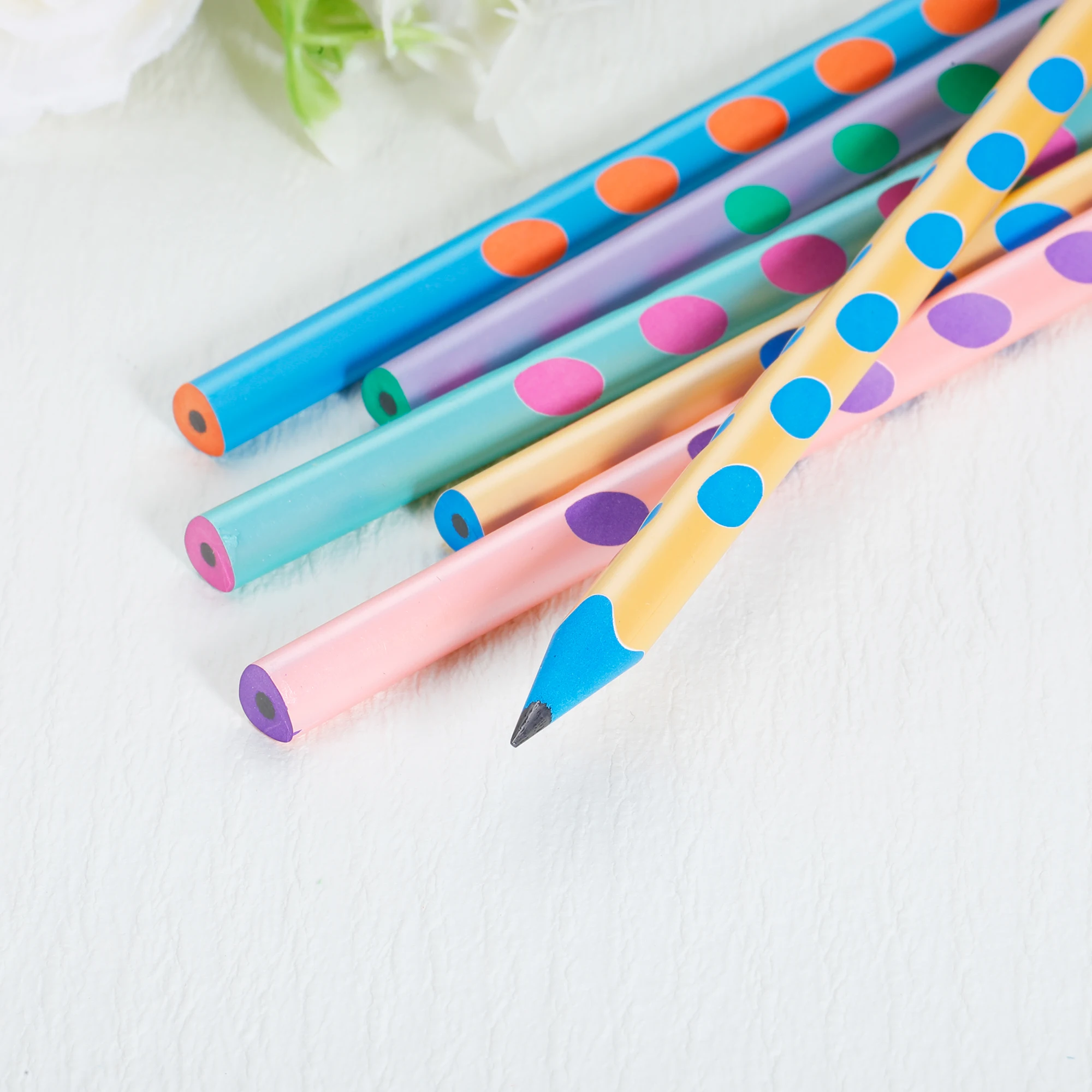 Customized Text Thick Pencil Triangle Rod HB Wooden Pencil Child Painting Writing Correction Writing Posture Stationery Supplies