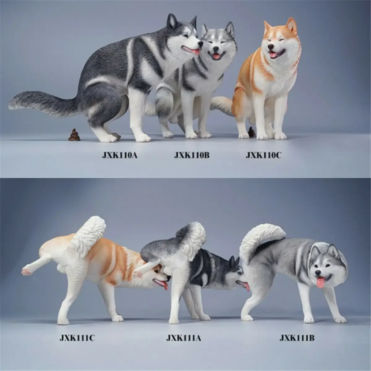 JXK 1/6 Siberian Husky Half Squat Leg Lift Model Animal Collector Pet GK Decoration Realistic Funny Accessory  Toys Gift