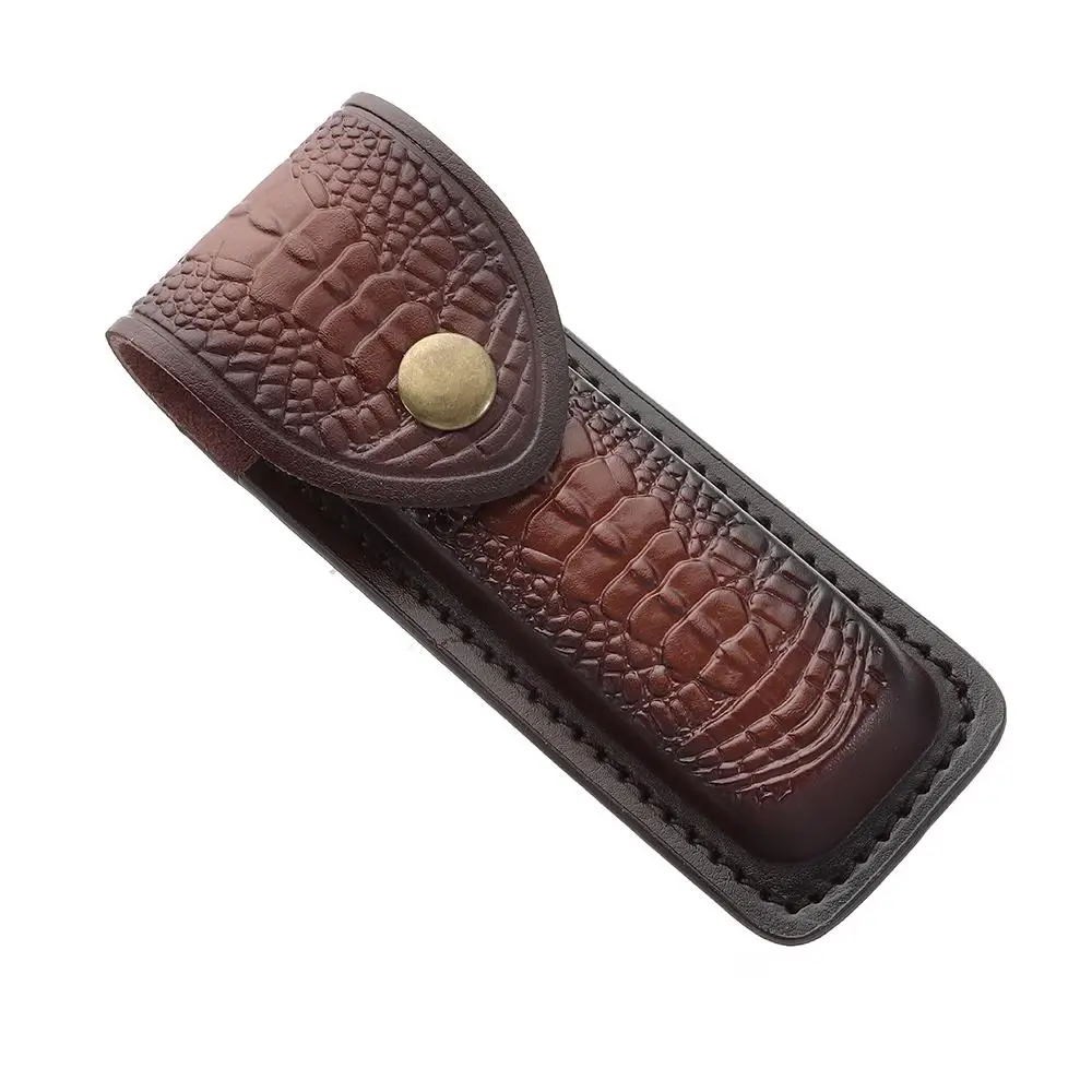 High Quality Pocket Hunt Leather Sheath Holder Flashlight Case Belt Loop Case Fold Knife Tool Camp Outdoor Carry view 6