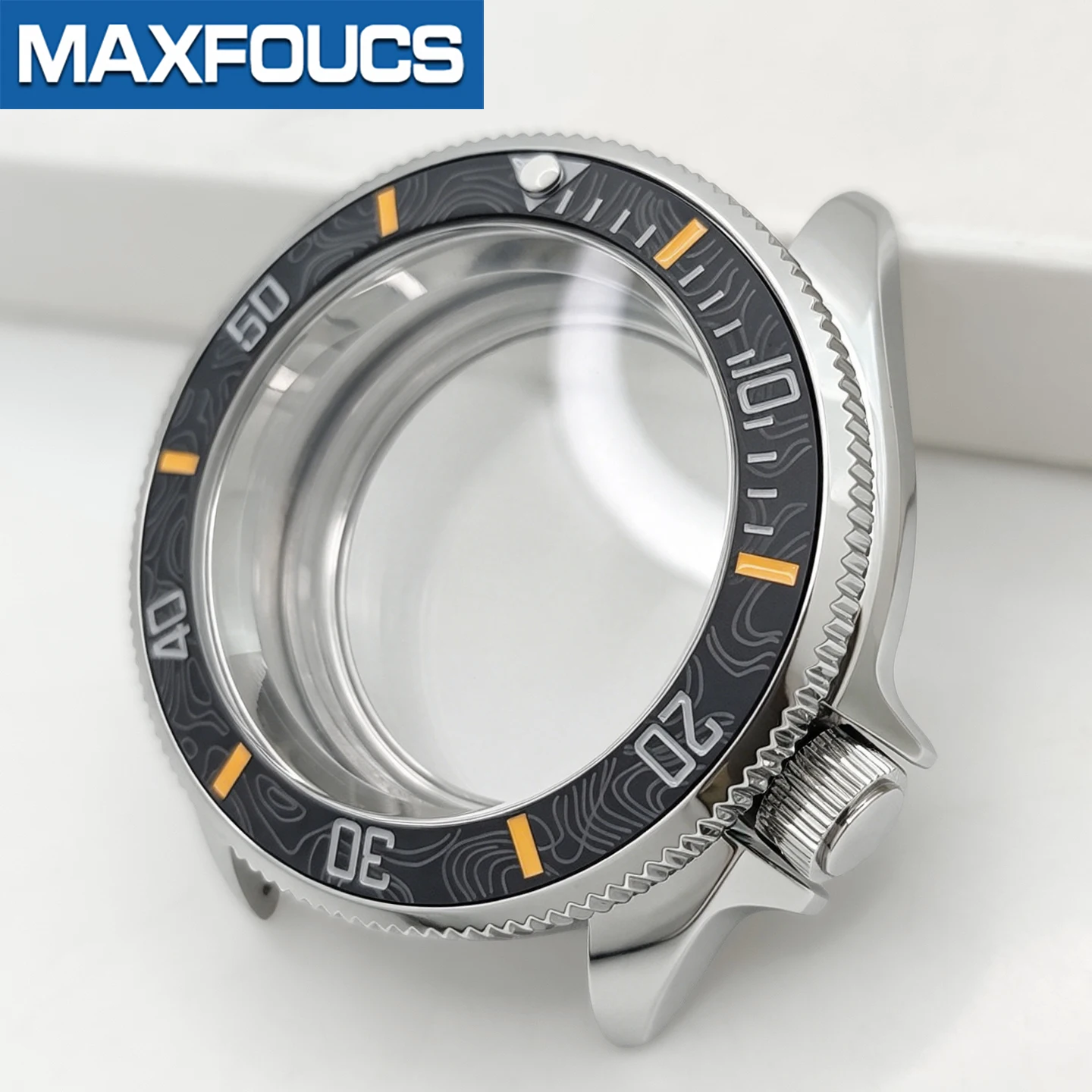MM300 SKX 3.8 Uhrengehäuse-Set, silberfarben, poliert, passend für NH35/NH36/NH34 MOD-Uhrengehäuse, Teile, Saphirglas-Einsatz, Krone, individuell – Detail 11