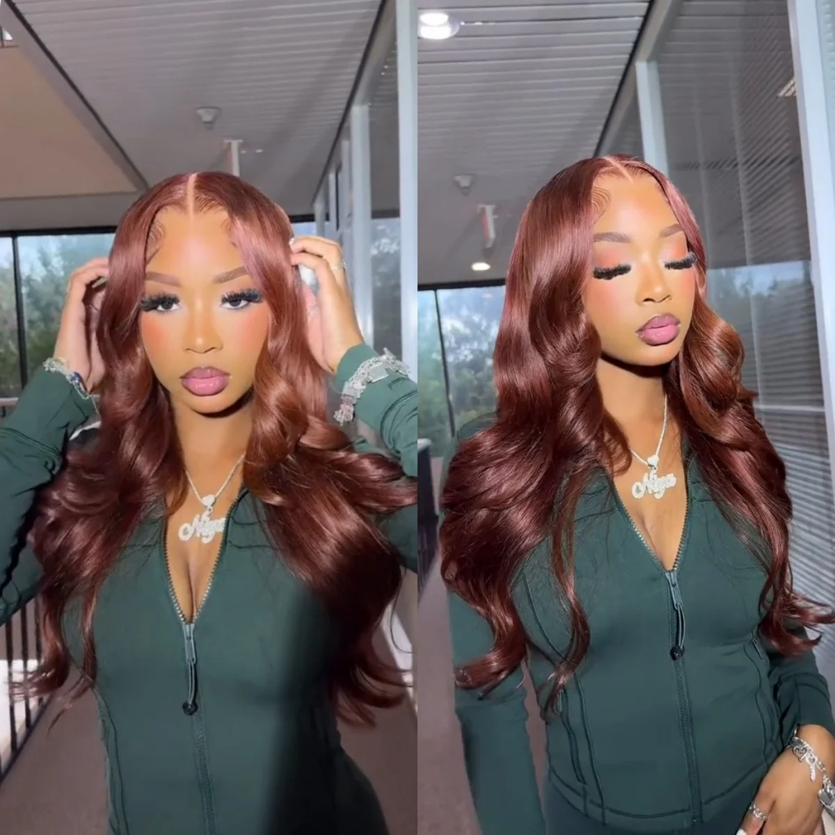 

Красновато-коричневый 13x4 Hd Парики фронта шнурка Человеческие волосы Предварительно выщипанные 200% Плотность Объемная волна Красный цвет Парики фронта шнурка человеческих волос