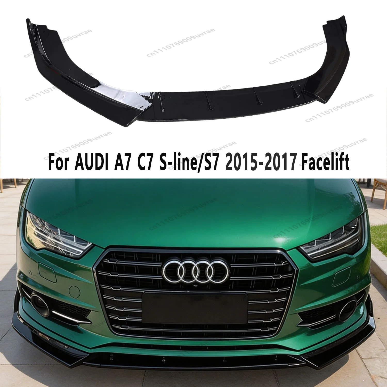 

Gloss Black ABS Front Bumper Lip Spoiler Splitter Diffuser Trim For AUDI S7 A7 S-line 2014-2017 Facelift Bodykits Tuning