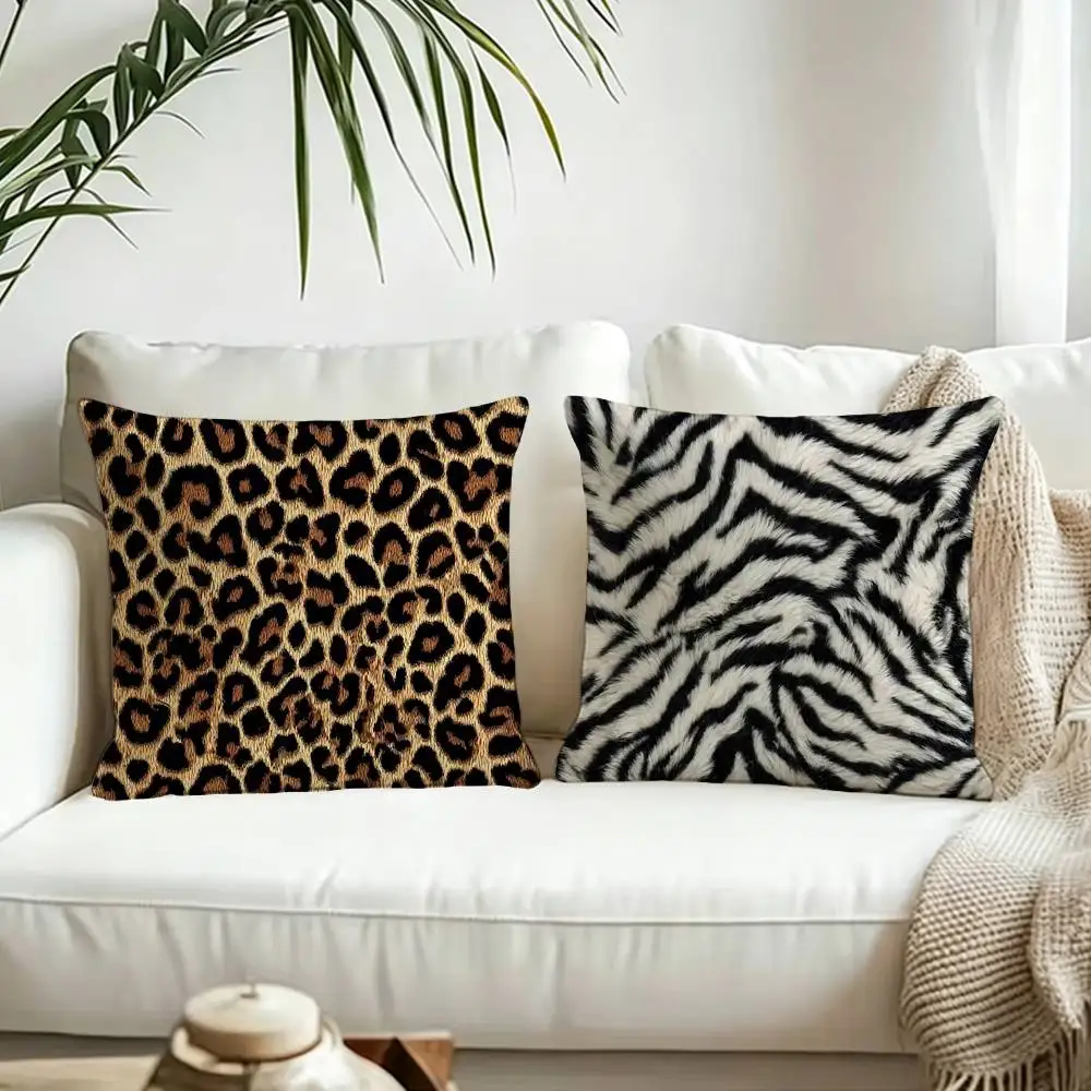 Fashion Animal Print Various Sizes Square Pillow Case For Car Home Bedchamber Decor