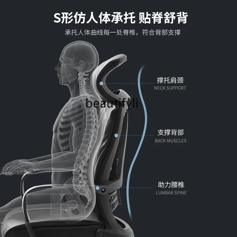 Cadeira ergonômica reclinável para escritório, encosto confortável, cadeira para computador, estudo