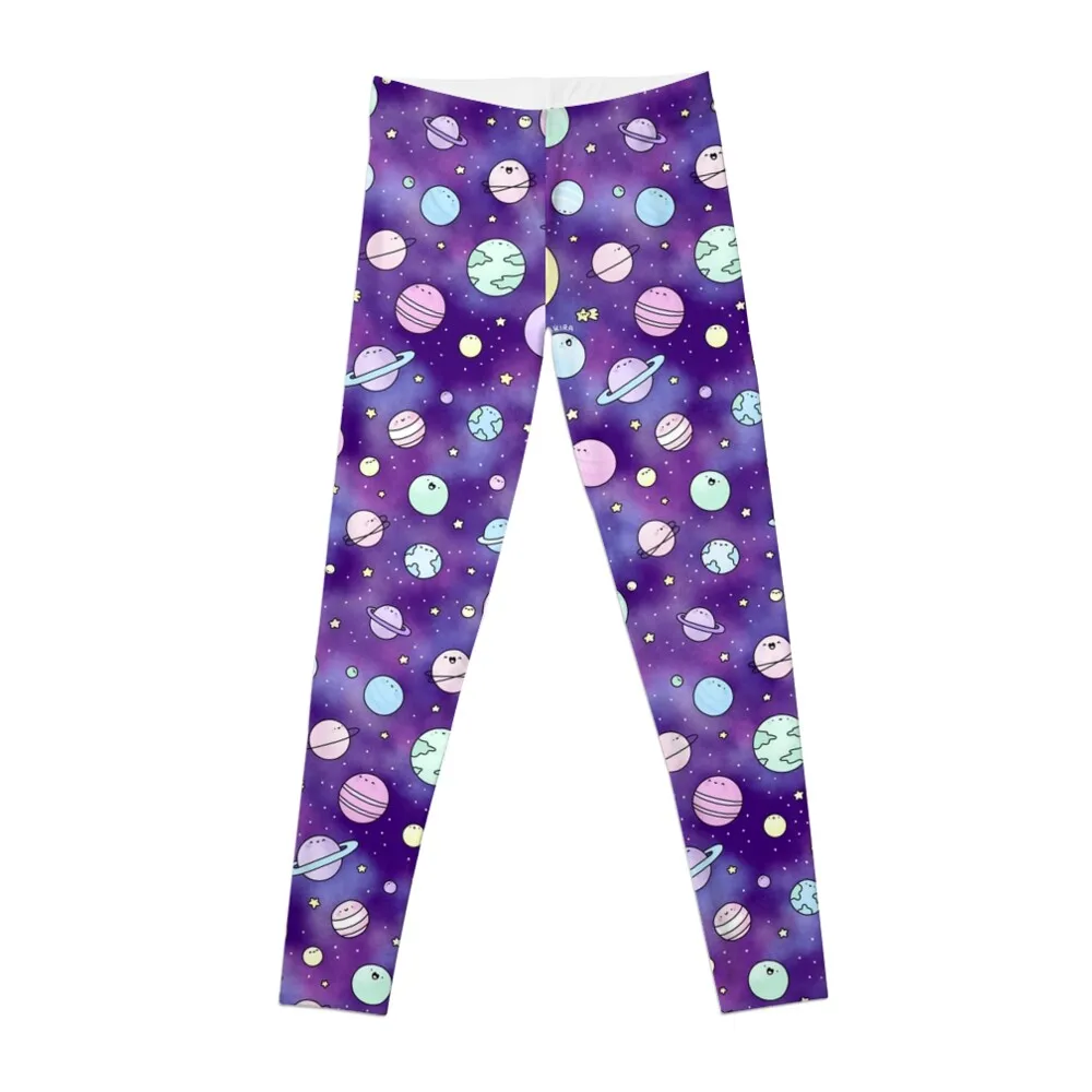 Need Some Space! Kawaii Galaxy Doodle Leggings gym wear sporty woman gym Womens Leggings