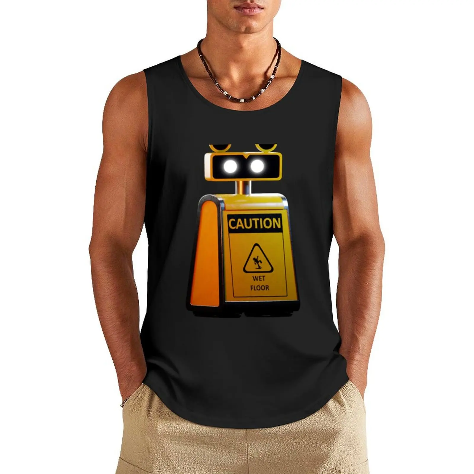 

Wet Floor Sign Bot Tank Top Body man summer clothes for men Fitness men clothing basketball