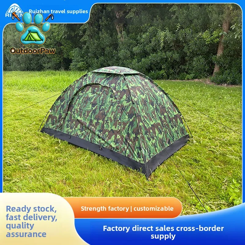 Outdoor camouflage tent waterproof and sunscreen portable automatic tent mountaineering thickened camping tent camping single