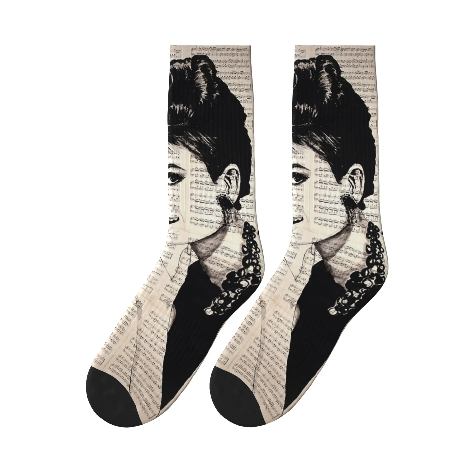 

Audrey Hepburn Sports Socks Sweat Absorbing Stockings All Season Long Socks for Unisex Gifts