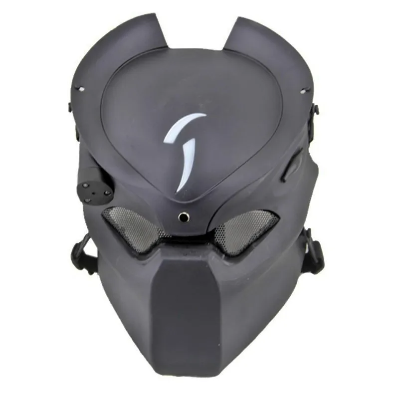 Lonely Wolf Mask With Lamp Outdoor Wargame Tactical Mask Full Face Cs Mask Halloween Party Cosplay Horror Mask