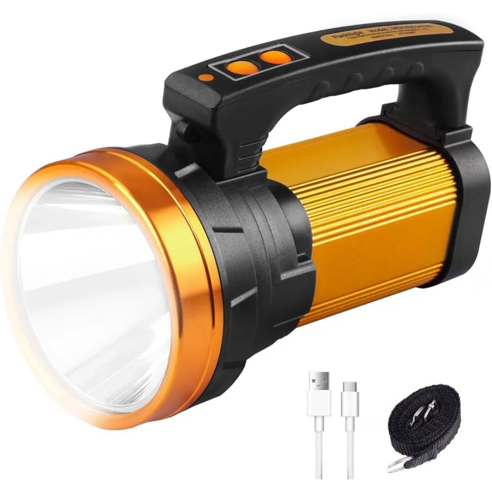 

1800LM Rechargeable Spotlight 13600mAh Spotlight Flashlight 80H Long Lasting