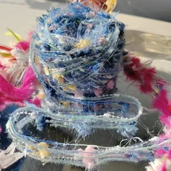 50g Hand Mixed Thread Blue Yarn Ink Star Dust Blue New DIY Card Cover Tent Material Woven Crochet Thread Weaving Christmas Gifts