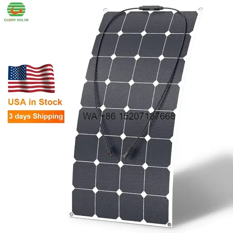 Wmwmnu In Stock 18V 100W Flexible Solar Panel Photovoltaic Sunpower for Boat RV Car Roof Balcony Outdoor Use