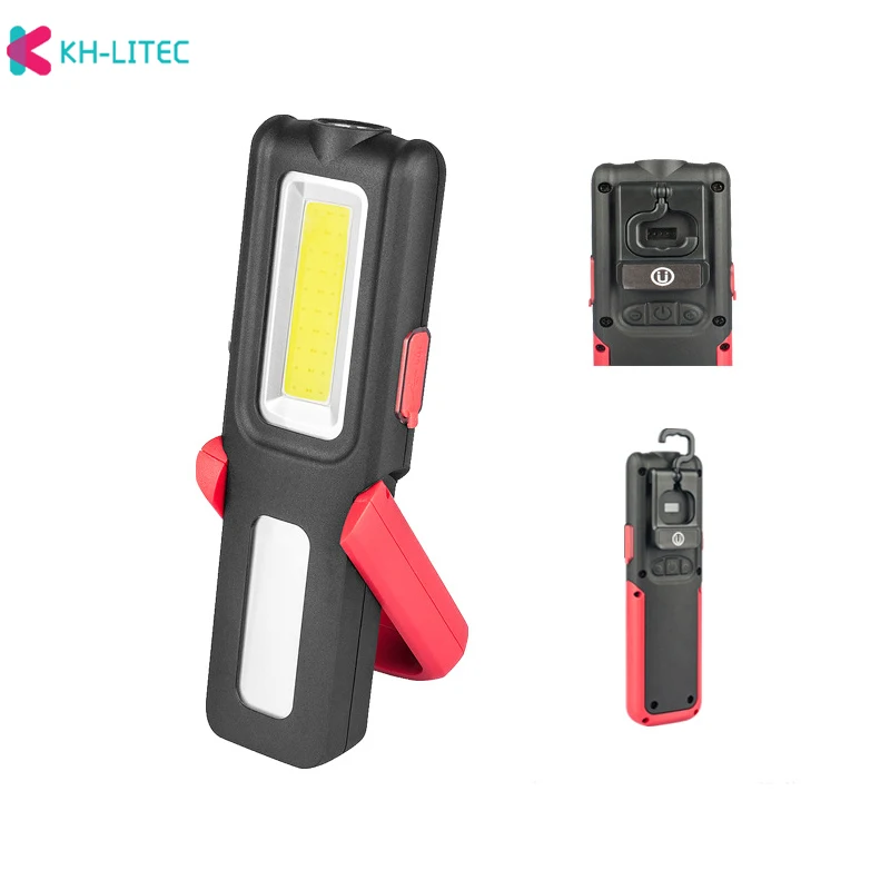 USB Rechargeable COB Work Light Portable LED Flashlight Adjustable Waterproof Camping Lantern Magnet Design with Power Display