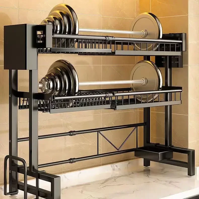 

Retractable Kitchen Sink Rack Bowl Chopsticks Drain Rack Table Top Pool Storage Rack Modern Kitchen Accessories Organizer