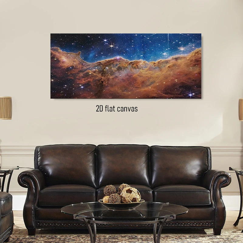 1 piece of high-definition cosmic nebula decorative painting, starry sky canvas painting for living room, bedroom, study, modern