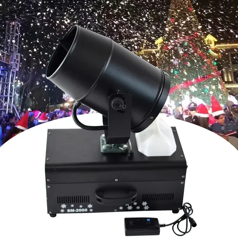 Topflashstar 2000W Moving Head Snow Maker Snowflake  Machine Remote Control For Party Event Stage Christmas Outdoor Snow Machine
