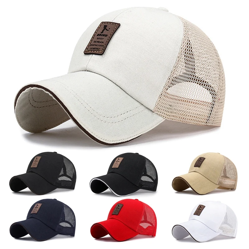 2024 Unisex Sports Cap Basketball Football Golf Caps Outdoor Breathable Net Snapback Hats Casquette Mesh Patchwork Tennis Visors