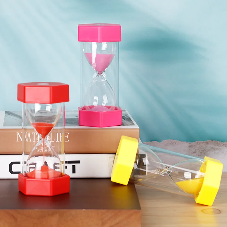 

1pcs Colorful Sandglass 1/3/5/10/15min Glass Hexagonal Hourglass Timer Kid Gift Sand Timer Decoration Sand Clock