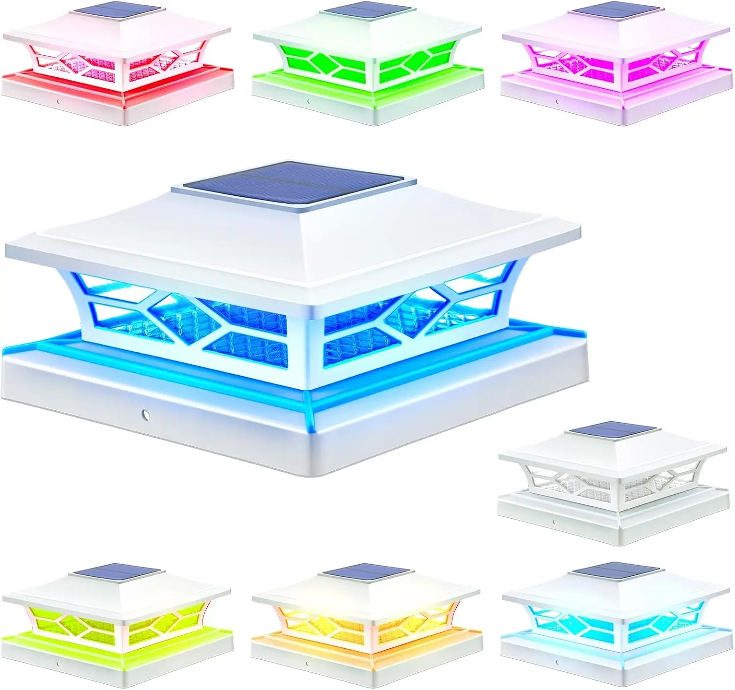 

4x4 Post Solar Lights, 8-Pack, Solar Powered with 4 Modes for Wood & Vinyl Posts