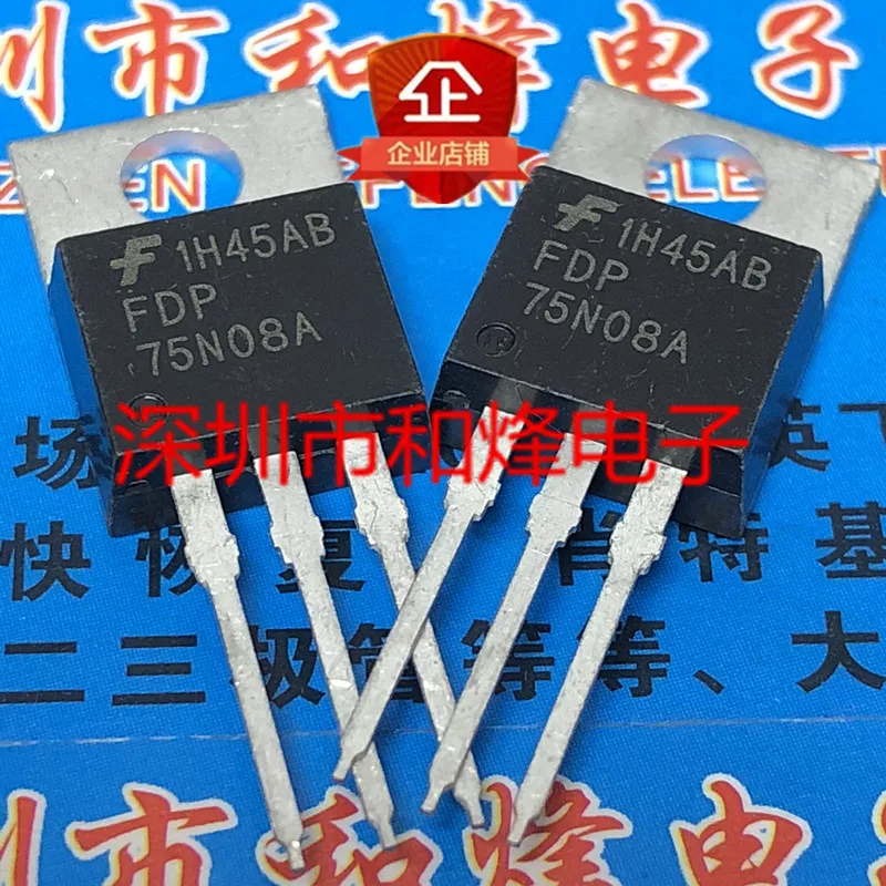 Fdp75n08a um novo ponto para-220 75v 75a mos controlador do inversor do tubo do efeito de campo comumente usado