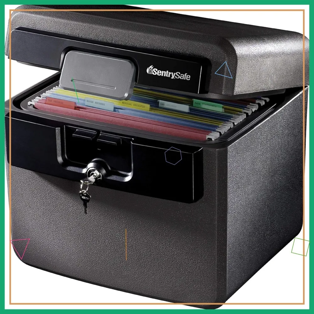 

Fireproof Waterproof Safe Box with Key Lock for Documents Files, 14.3x15.5x13.5 Inches, HD4100 Model