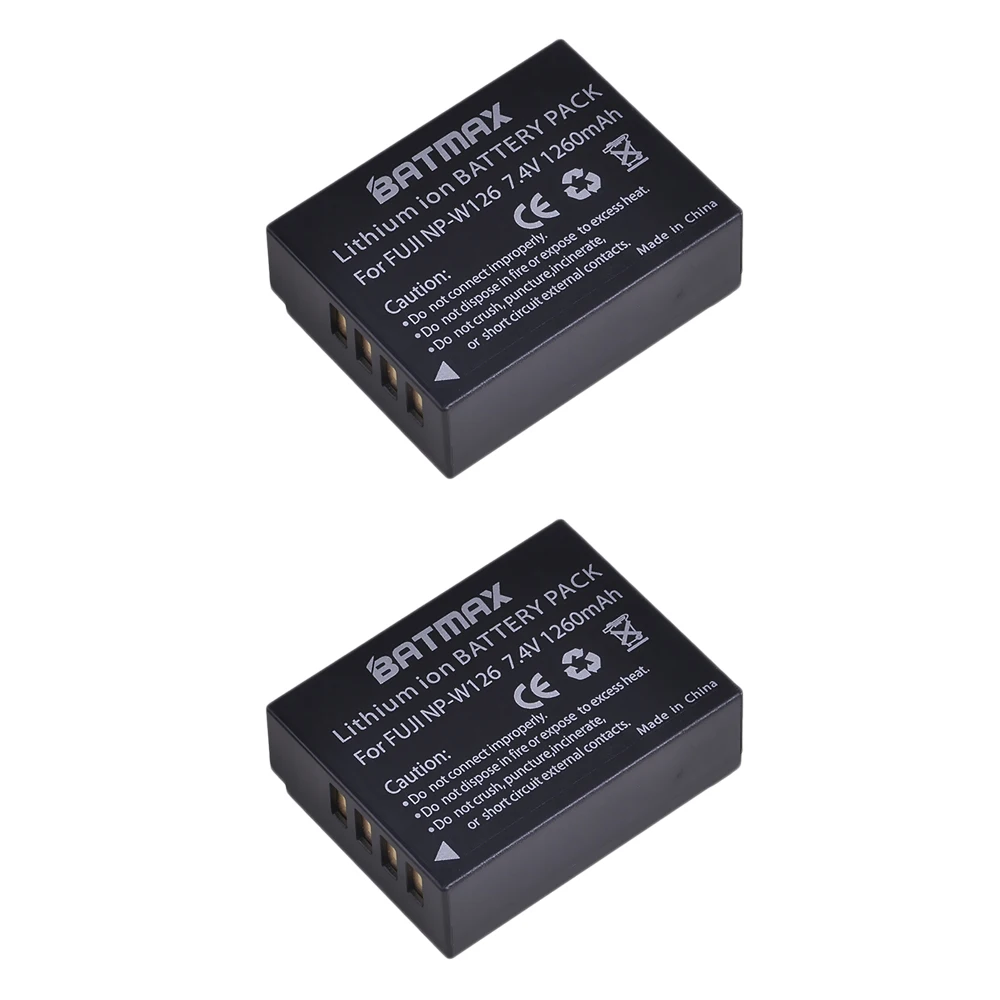 4Pcs 1260mAh NP-W126 NP W126 NPW126 Batteries + LCD Dual Charger for Fujifilm FinePix HS30EXR, HS33EXR, X-Pro1, X-E1, X-E2, X-M1
