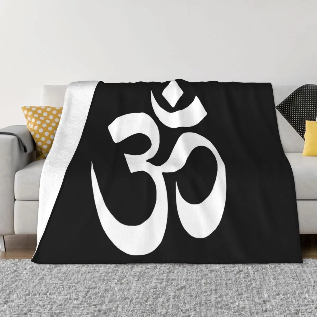 Om Aum Yoga Sanskrit Symbol Hindu Buddha S 5Xl Women Men More Size Graphic Letter Normal Throw Blanket