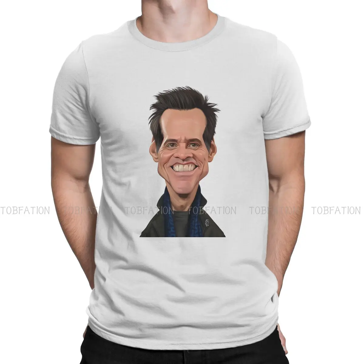 Jim Carrey TShirt for Men Funny Men Humor Leisure Tee T Shirt Novelty New Design Fluffy