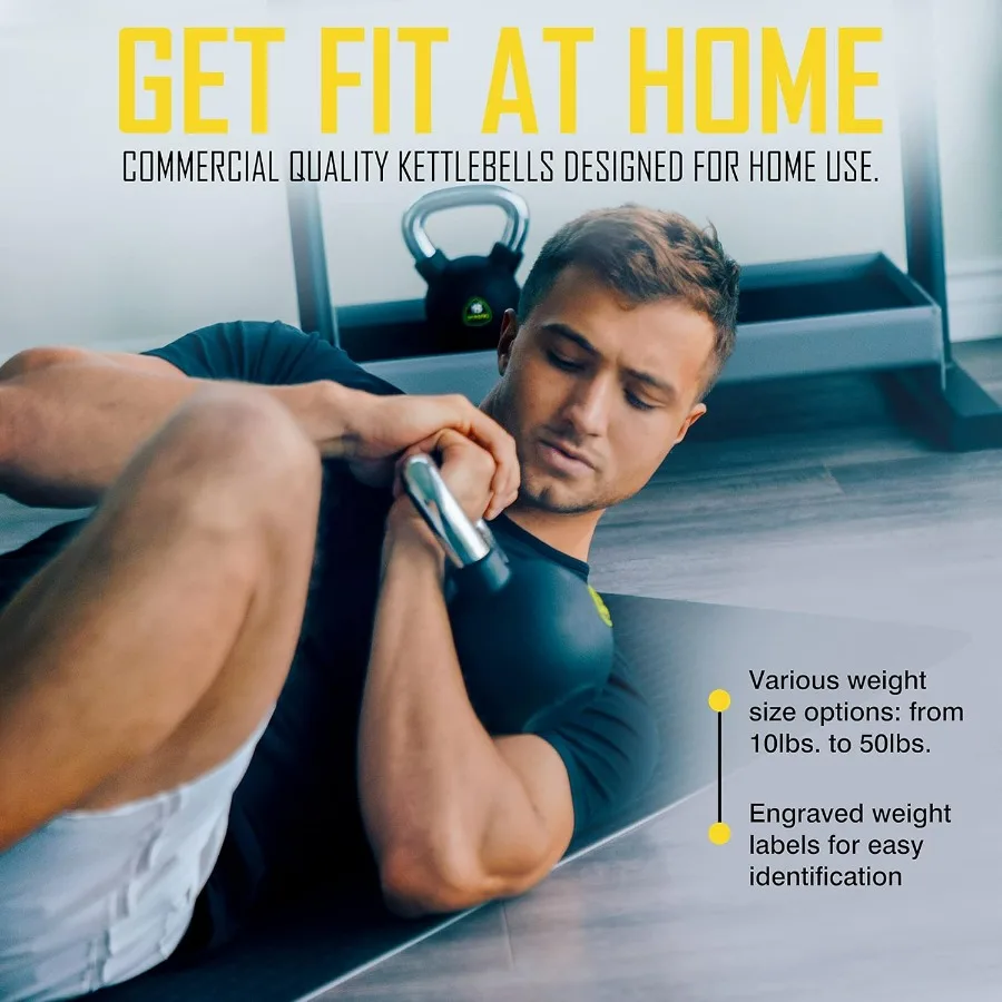 أوزان مجانية مطلية بمطاط يوريتان من الدرجة التجارية من Kettlebell لتكييف القوة والتمارين الرياضية المنزلية المصنوعة من سبائك الصلب