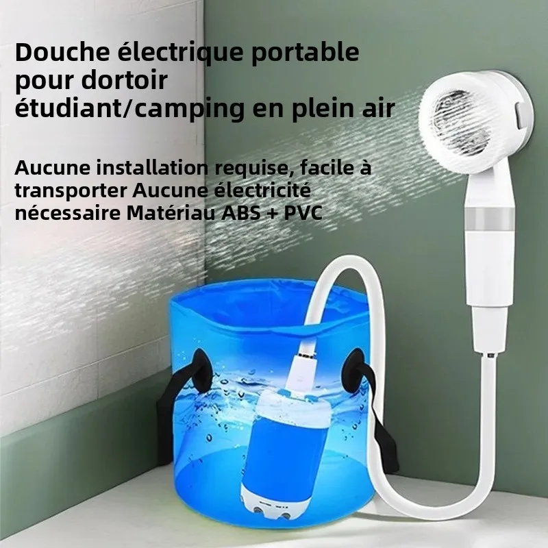 Pas besoin d'électricité douche de camping portable pompe de douche de camping en plein air pompe de douche électrique rechargeable avec numérique intelligent