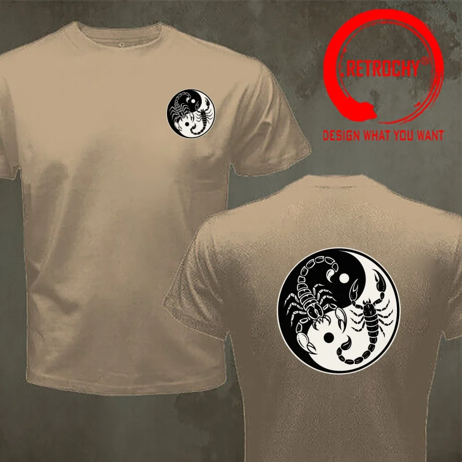 Funny Design Yin Yang Scorpion  Shirt Men Fashion Trendy Casual Clothing Stylish Tops Tee Shirt Leisure Tshirt Men's T-Shirt