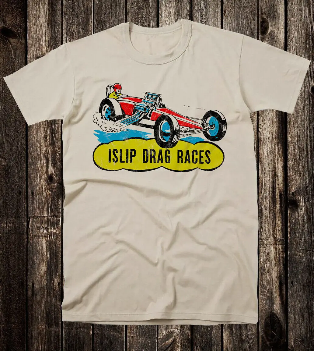 Retro Hot Rod Tee T Shirt Drag Race Racing Islip NY Races Dragstrip