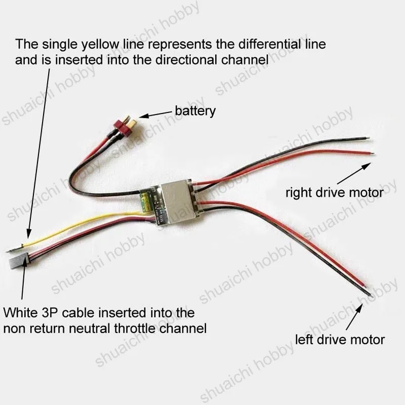 1PCS 6-25V Unidirectional ESC Speed Controller One-way 30A Support Dual-way Independent Mode for 380/550/775 Motors RC Bait Boat