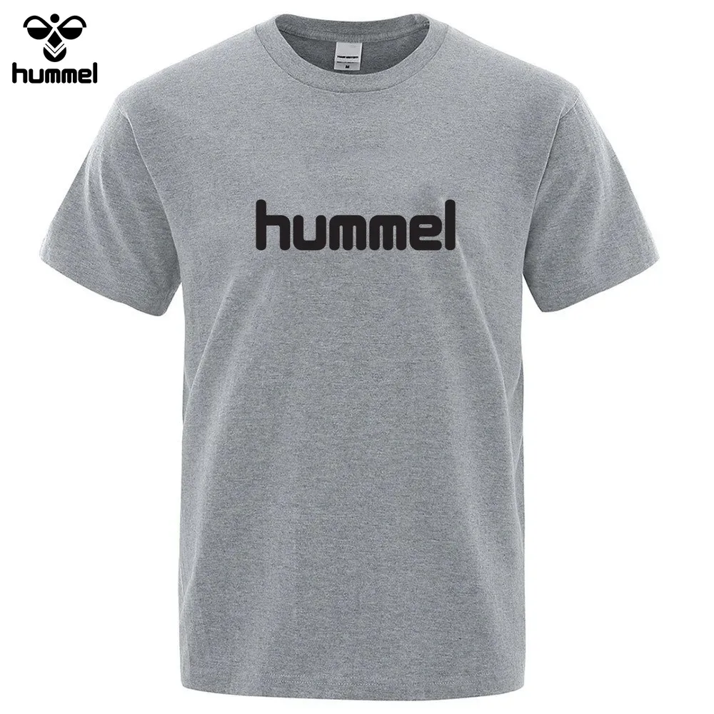 Summer City Street Fashion Men\'s Brand HUMMEL T-shirt Daily Casual Short Sleeve Top, Outdoor Sports T-shirt Women\'s T-shirt