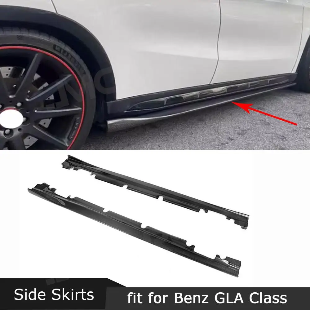 

JMCARCOOL Carbon Fiber Side Skirts Rocker Plate Splitter Lip Splitter Extension for Benz GLA Class X156 GLA45 AMG 2013-2018