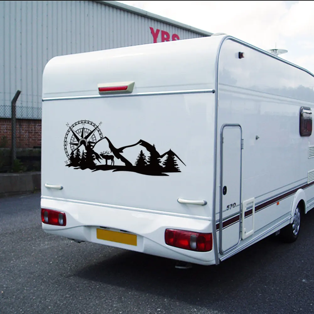 2PCS Auto Aufkleber Berg Grafiken Für Wohnmobil Horsebox Caravan RV Camper Van Körper Dekor Vinyl Aufkleber Zubehör – Detail 4