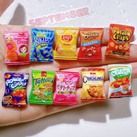 20Pcs Simulation Potato Chips Snack Bag Flatback Resin Cabochon Mini Food For Phone Decoration DIY Jewelry Doll House Accessorie