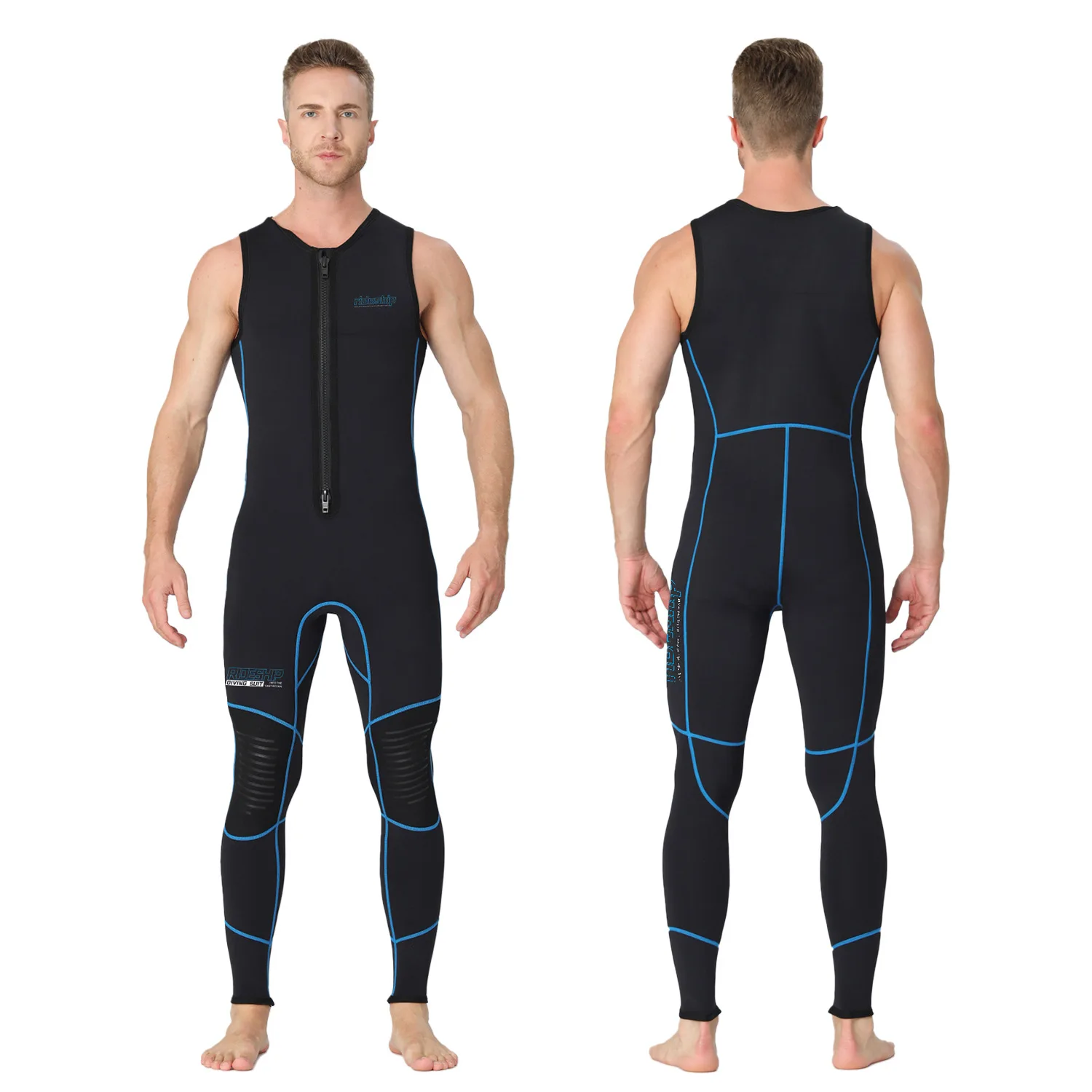 

STLF Men's 3mm One-Piece Vest Front Zipper Wet Suit for Fishing Surfing Paddle Board Cold-Proof Warm Breathable Comfortable Sets