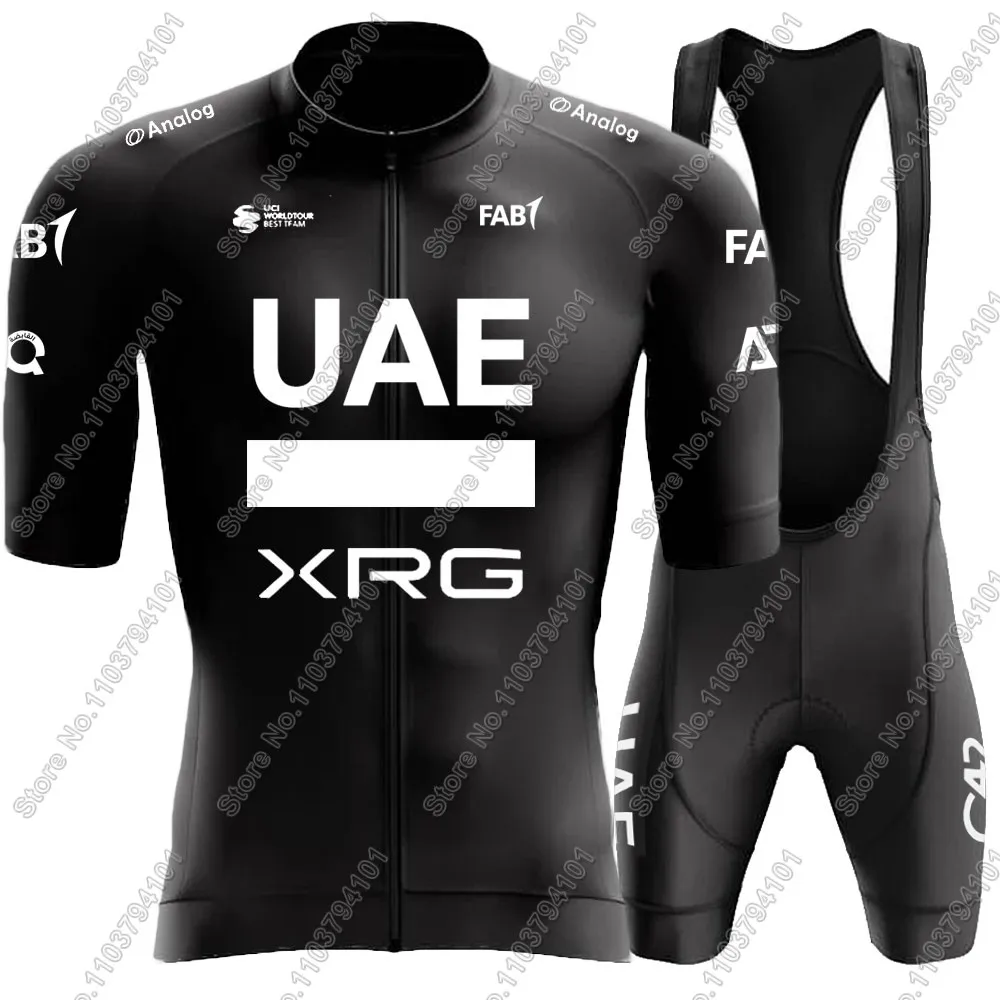 2025 White UAE Team Cycling Jersey Set Short Sleeve Summer Mens Clothing Road Bike Shirts Suit Bicycle Bib Shorts MTB Ropa