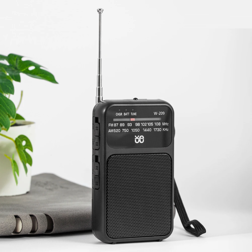 2 Band Stereo Radio Battery Operated Telescopic Antenna Radio Flashlight Mini Radio Receiver with 3.5mm Headphone Jack for Elder