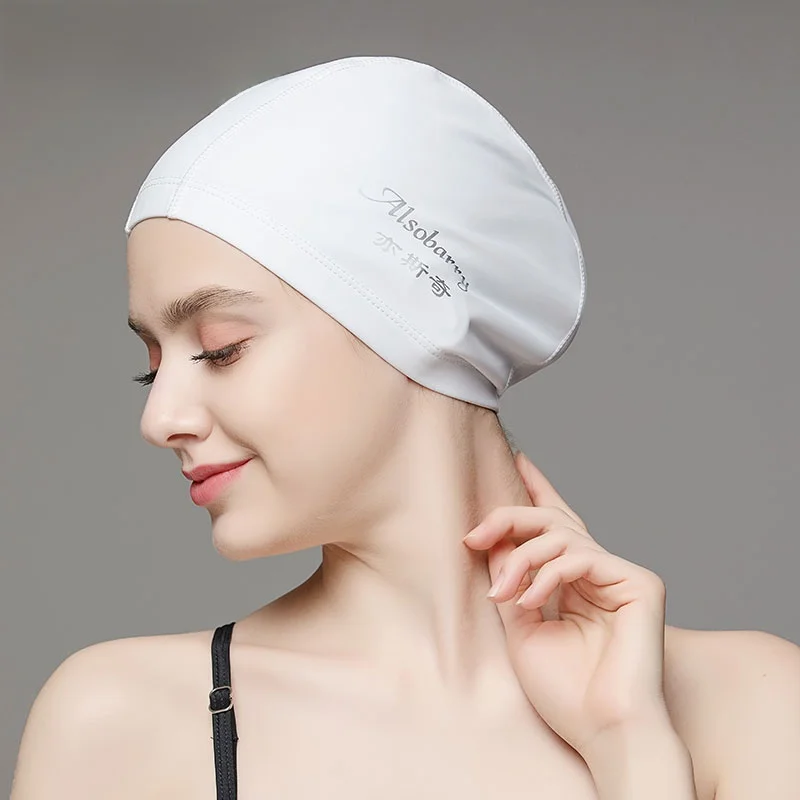 

Шапочка для плавания для взрослых, мужская, водонепроницаемая, не давит на голову, для длинных волос, с защитой ушей, большого размера, из искусственной кожи, для мужчин и женщин