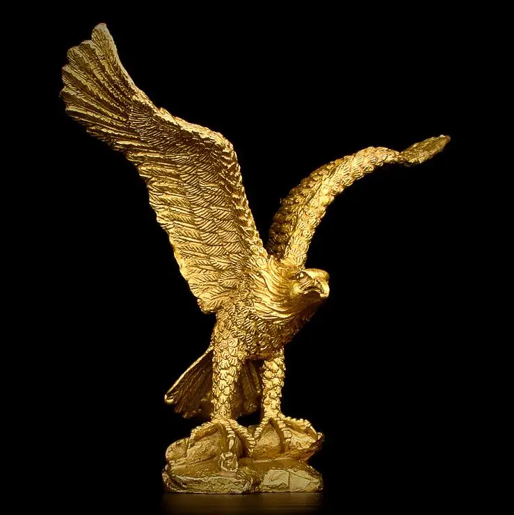 GOOD -BEST Business gift -TOP COOL Home office efficacious fortune Mascot Money Drawing Eagle vulture lanneret Bronze art statue