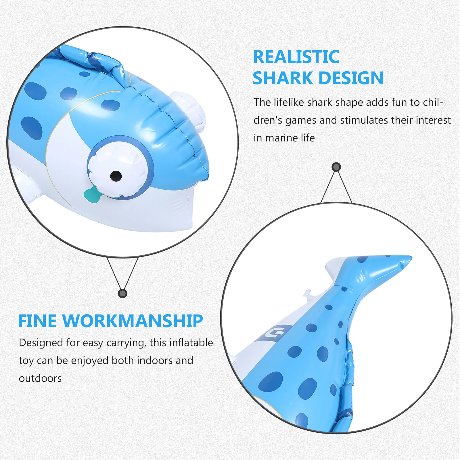 3-teiliges aufblasbares Fisch-Set – Niedliche aufblasbare schwimmende Fischform-Poolliege – Wasserspaß für Kinder – Tropische Partydekorationen